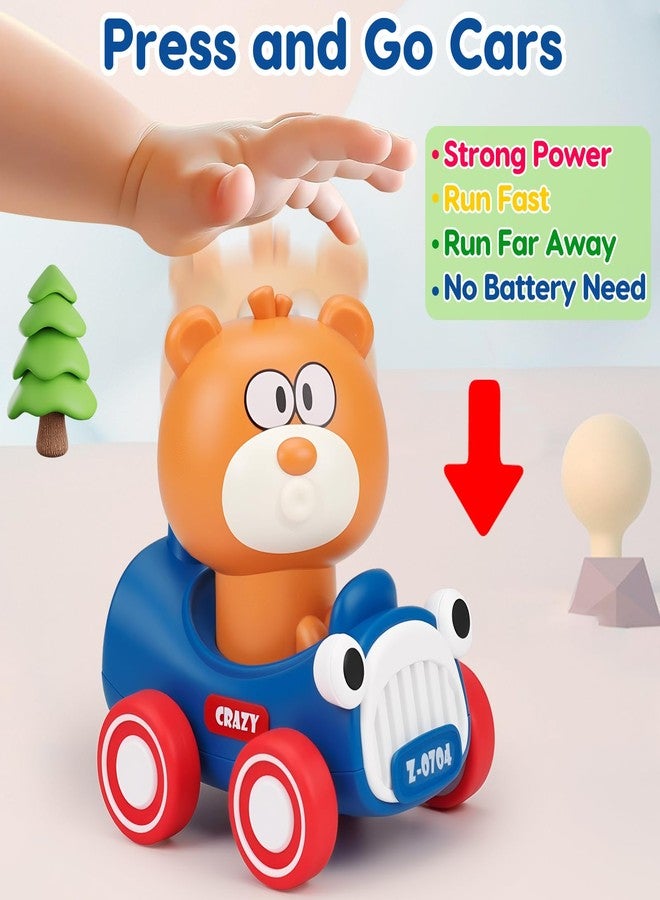 AugToy Press and Go Toy Cars for Toddlers 1-3 Push Go Animal Racing Baby Cars Toys Infant 6-12-18 Months Toys for 1 Year Old Boy Girl First Birthday Gifts for One Two 2 Year Old Toddler Toys 1-2 2-3 - Image 2